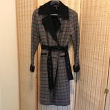 Free People Jackets & Coats | Free People Plaid Trench Coat | Color: Black/Red | Size: Xs