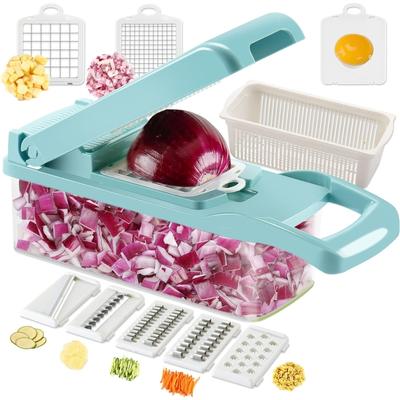 Chopper Vegetable Dicer - 8 Blades Mandolin Slicer Pro Cutter with Egg Separator and Drain Basket