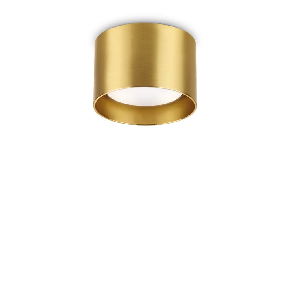 Plafoniera Moderna Spike Metallo Ottone 1 Luce Gx53 9W 3000K Luce Cald