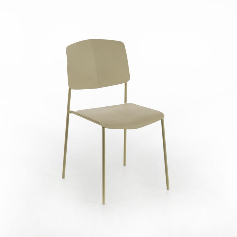 Set di 4 sedie da pranzo in polipropilene Gialle cm 52x52 79h