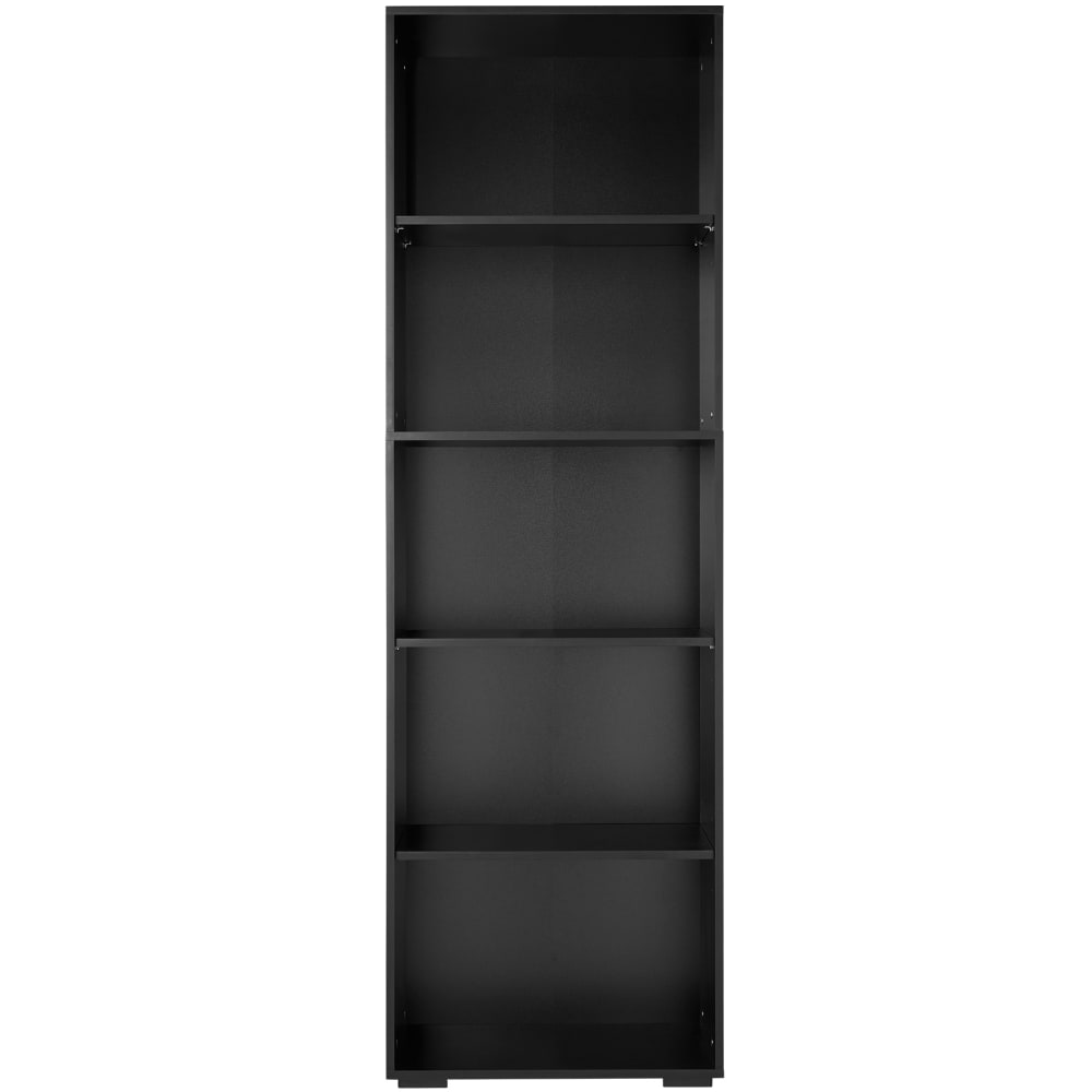 Scaffale per libri con 5 ripiani nero 60 x 30 x 190 cm
