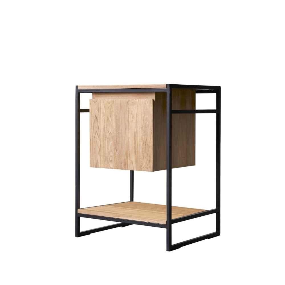 Mobile per il bagno in teak massello e metallo 60 cm