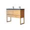Mobile per il bagno in teak massello e pietra lavica 120 cm