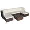 Set di mobili da giardino 6 posti in resina intrecciata marrone crema