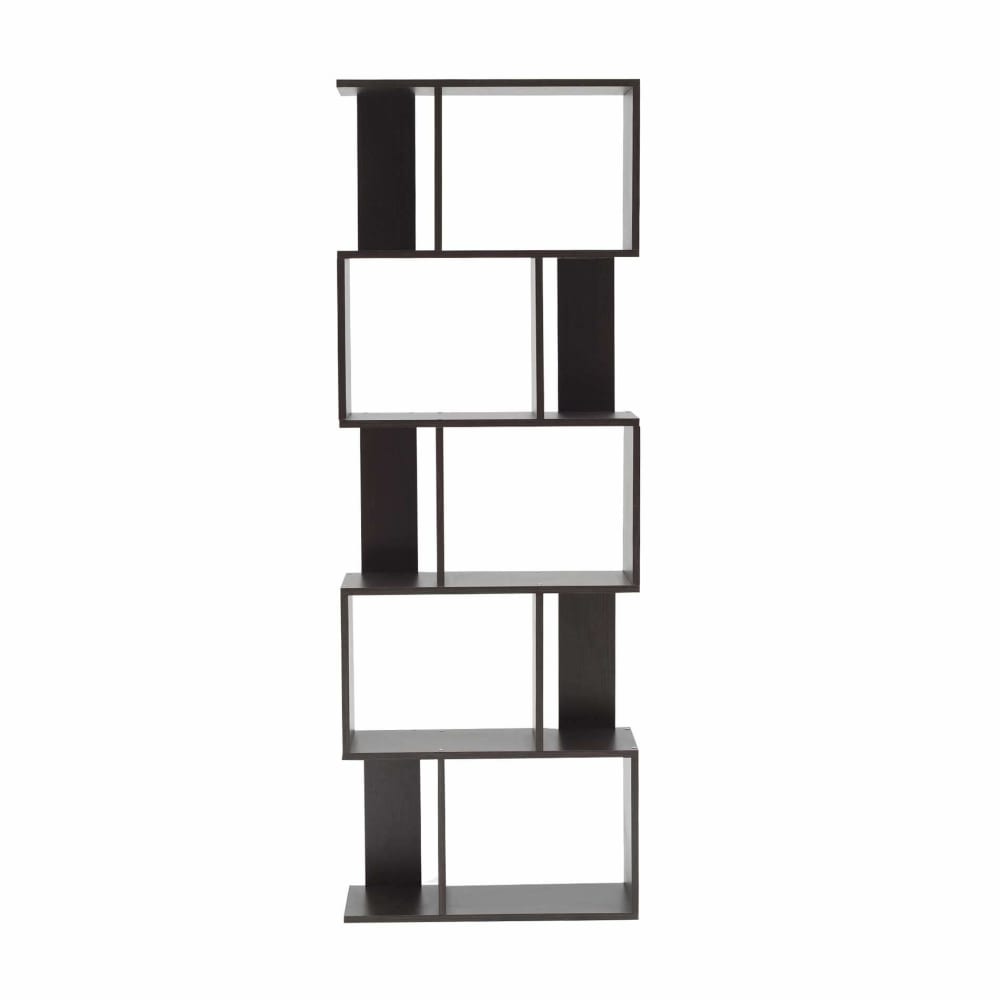 Libreria scaffale con 5 ripiani in mdf colore marrone wenge