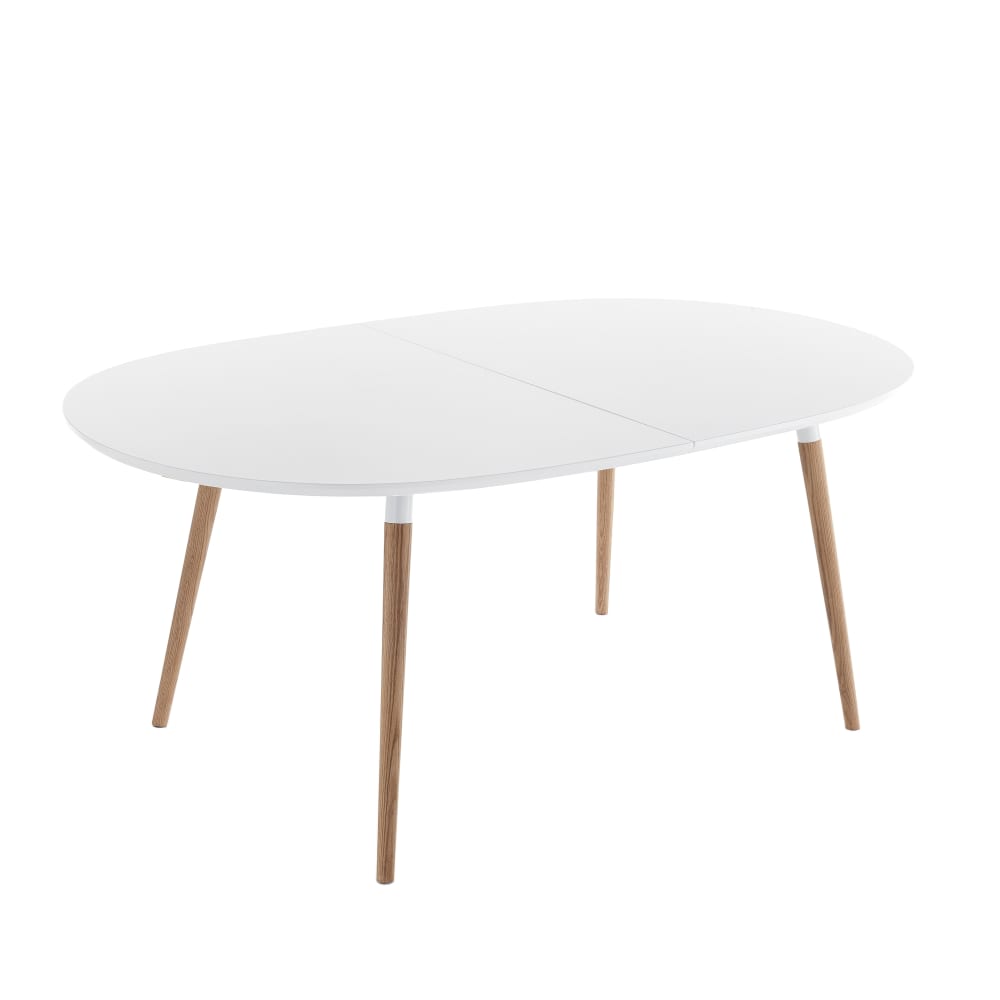 Tavolo effetto legno laccato bianco opaco cm H75 x L105 x P170