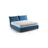 Letto alla francese in tessuto blu 140x190 cm