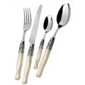 Set Posate 24pz beige ghiera cromo