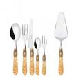 Set Posate 31pz pagliuzze oro ghiera dorata