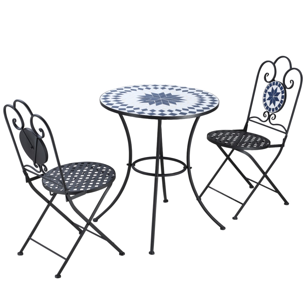 Set da giardino 3 pezzi 2 sedie 1 tavolino da giardino