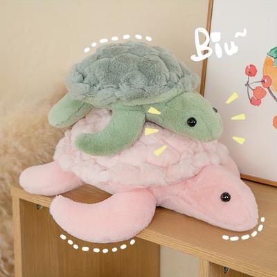 TEMU 28cm/11.02in Cute Turtle Plush Toy Soft Stuffed Marine Animals Dolls Kawaii Sea Turtle Plushie Appease Doll For Children Birthday Christmas Gifts