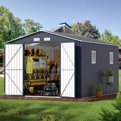 1pc Outdoor Storage Shed, Durable Metal, Oversized...