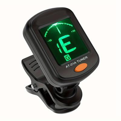 1pc, Guitar Tuner With 360Â° Rotate For Guitar, Violin, Chromatic, Ukulele, Bass Easy To Read With Lcd Display