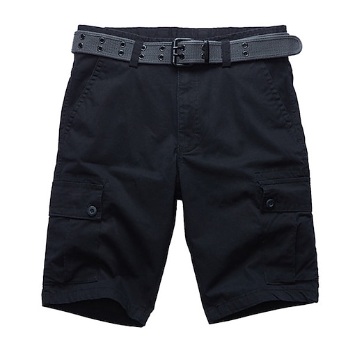 Herren Cargo-Shorts Wander-Shorts Tasche Einfach Komfort Atmungsaktiv Outdoor Täglich Ausgehen Mode Lässig Schwarz Armeegrün Image