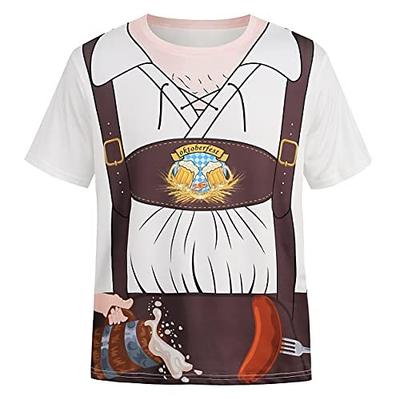Oktoberfestbier T-Shirt-Ärmel Lederhosen Grafik Für Herren Erwachsene Karneval Oktoberfestbier 3D-Druck Party Urlaub Image
