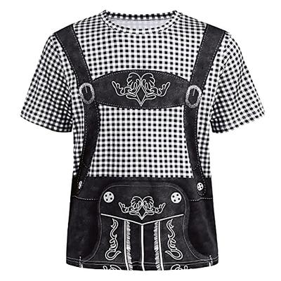 Oktoberfestbier T-Shirt-Ärmel Lederhosen Grafik Für Herren Erwachsene Karneval Oktoberfestbier 3D-Druck Party Urlaub Image