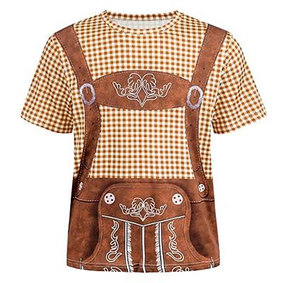 Oktoberfestbier T-Shirt-Ärmel Lederhosen Grafik Für Herren Erwachsene Karneval Oktoberfestbier 3D-Druck Party Urlaub Image