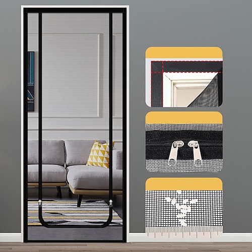 Verbesserte Haustier Bildschirm Tür Nano-beschichtete Katzen Bildschirm Tür für Wohnzimmer Anti-Moskito Anti-Haustier Bildschirm Netz mit Reißverschluss für Schlafzimmer Wohnzimmer Küche