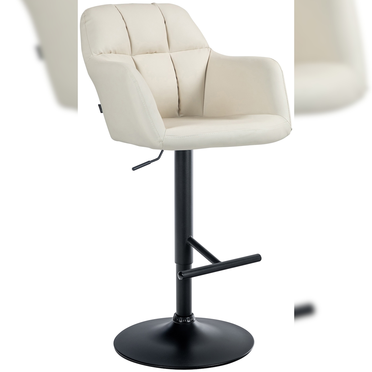 CLP Barhocker Natoma Kunstleder creme/Metall matt schwarz Image