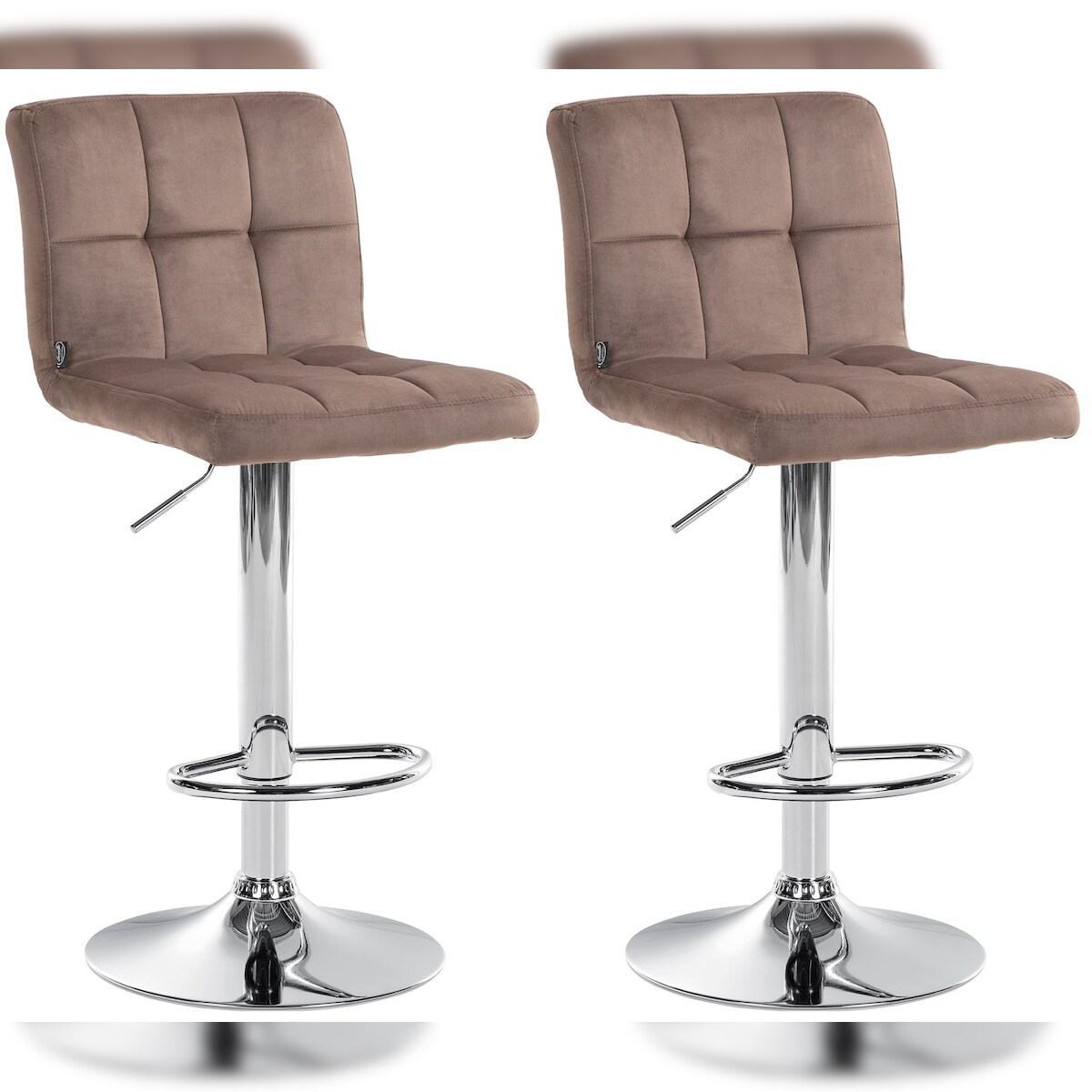CLP 2er Set Barhocker Peru Samt braun/chrom Image