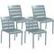 Lot de 4 chaises de jardin empilables assise dossier lattes gris