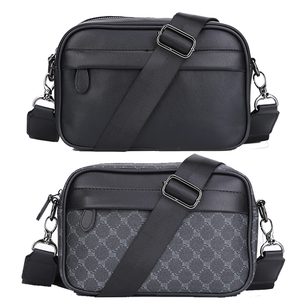 Sacs à bandoulière pour hommes décontracté PU petite fermeture éclair pochette à bandoulière hommes sac à bandoulière femmes sac carré à la mode diagonale sac de poitrine