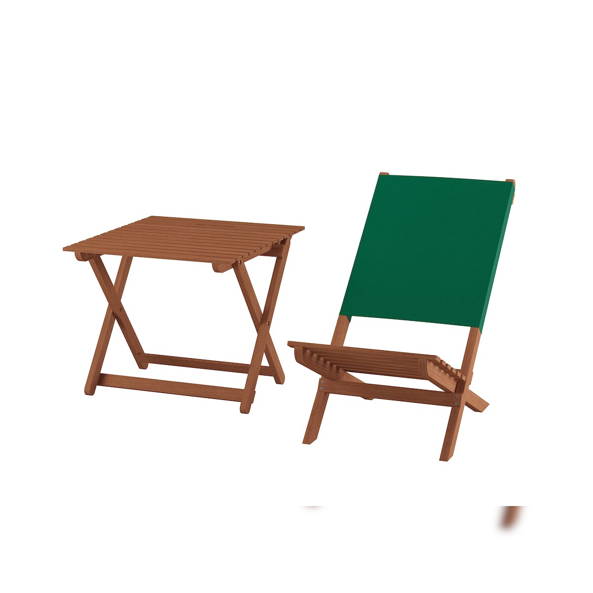 Erst-Holz Klappstuhl Strandstuhl Anglerstuhl Gartenstuhl Stuhl zum Zusammenstecken grüner Bezug V-10-352 Image