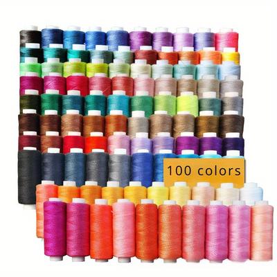 TEMU 100pcs Mixed Colors-sewing Thread Polyester Bobbin Thread, Hand Knitting Sewing Thread, Clothes Sewing Thread, Sewing Machine Thread Halloween Christmas Gift