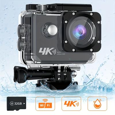 4k 30fps-action Camera Ultra High Definition , Waterproof, Outdoor Sports Camera With Wifi Send 32gb Memory Card