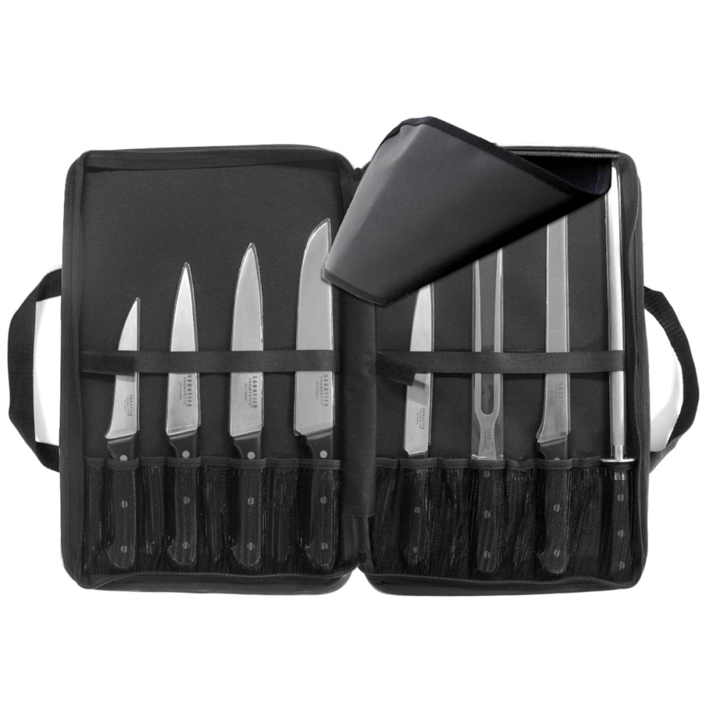 Set di 8 coltelli da cucina in nero