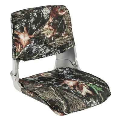 Costway Low Back Folding Padded Boat Seat with 4 Bolts for Outdoor Adventures-Camouflage