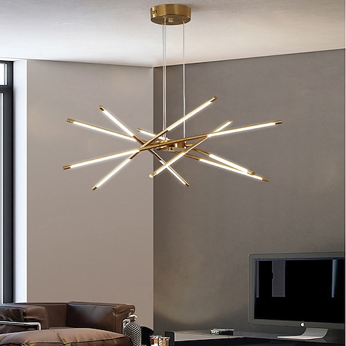 LED-Pendelleuchte 80cm 8/12-Kopf dimmbar Metall Acryl Sputnik Design für Esszimmer Schlafzimmer Pendelleuchten 110-240V nur dimmbar mit Fernbedienung Image