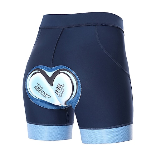 Damen Einfarbig Fahrradhose Fahrradshorts Fahhrad Shorts Sport 3D-Polster Schnelltrocknend Hohe Elastizität Bequem Schwarz Marinenblau Bekleidung Fahrradbekleidung