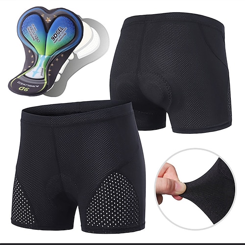 Damen Einfarbig Fahrradhose Fahrradshorts Fahhrad Shorts Gepolsterte Shorts / Chamois Sport 3D-Polster Schnelltrocknend Hohe Elastizität Bequem Schwarz Purpur Spandex Bekleidung Fahrradbekleidung