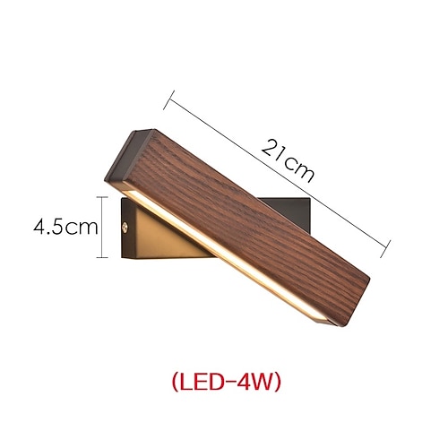 Led wand lampe 4w nordic minimalistischen holz moderne einstellbare beleuchtung bar restaurant wohnzimmer veranda wand lampe korridor dekoration 110-240v Image