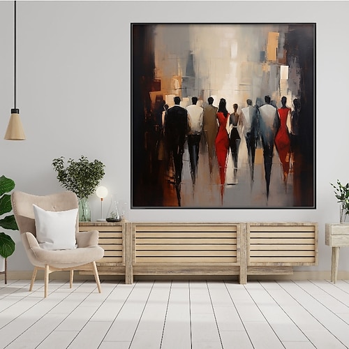 handgemalte menschliche Figuren, Liebespaar, Liebling, Ölgemälde, 100 % handgemalt, strukturiertes Stadtgemälde, abstraktes Acryl-Ölgemälde, Wanddekoration, Gemälde für Wohnzimmer, Büro