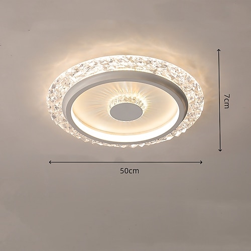 LED-Deckenleuchten, dimmbar, 40/50 cm, 1-flammig, Metall, Deckenleuchte für Innendecken, energiesparende Beleuchtung, modern, nordischer Stil, für Wohnzimmer und Schlafzimmer, 110–240V, dimmbar nur Image