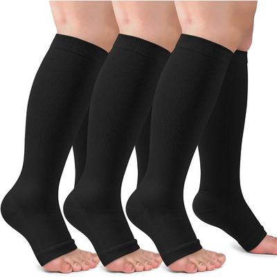 3 Pairs Toeless Compression Socks,15-20mmHg Neuropathy Socks Bunion Socks Opened Toe Compression Stockings for Men Women,Suit for Running,Nurse,Travel,Cycling,Athletic