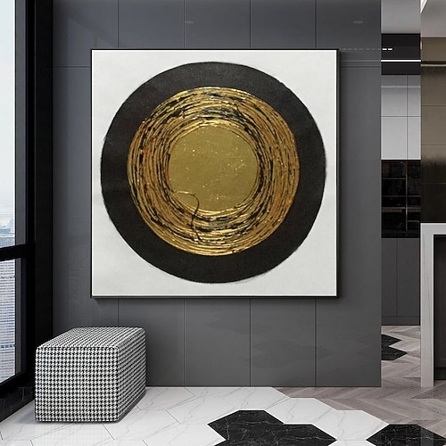 tela moderna dipinta a mano cerchio lamina d'oro modello astratto nordico astratto arte della parete decorazioni per la casa modulo soggiorno decorazioni per la casa nordice pittura decorazioni per la