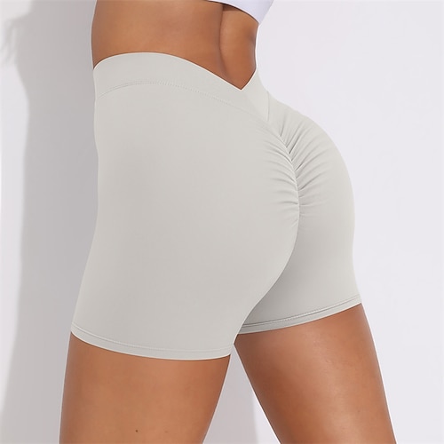 Per donna Shorts da Palestra Shorts da yoga Shorts da allenamento Vita Alta Pilates Allenamento in Palestra Allenamento Pantaloncini Tinta unica Nero Bianco Blu Reale Gli sport Abbigliamento sportivo