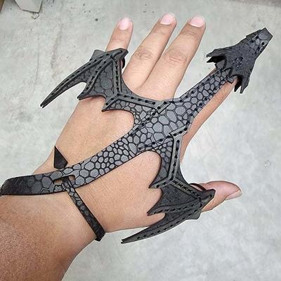 Leather Hand Dragon Bracelet - Vegetable Tanned Leather Hand Puppet with Scale Texture, Adjustable Fit for 5-6.5 Wrists - Unique Dragon Enthusiast Accessory