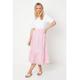 Oasis Womens Petite Broderie Midi Skirt - Pink Cotton - Size 6 UK | Oasis Sale | Discount Designer Brands