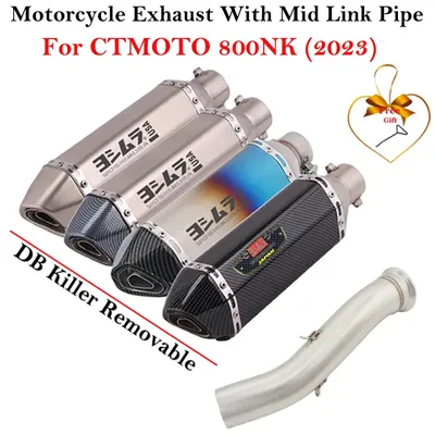 For CFMOTO 800NK 800NK NK 800 2023 Motorcycle Exhaust Escape Modify Connecting With Mid Link Pipe Bike Escape Muffler DB Killer