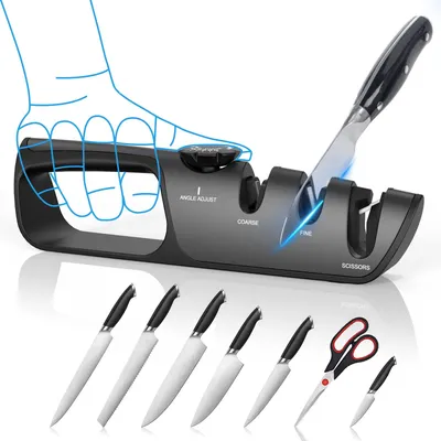 Knife Sharpener 5 in 1 Adjustable Angle Kitchen Grinding Machine Professional Knife Scissors