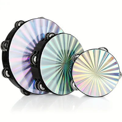 1Pc Radiant Tambourine 6/8/10 inch Tambourine Musical Educational Instrument Rhythm Percussion