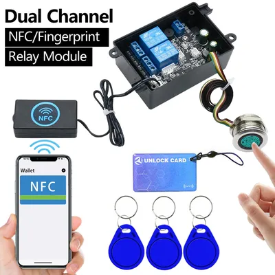 Dual channel mobile phone NFC relay control board fingerprint control module IC card access