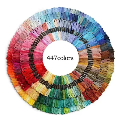 447 Pieces Set Cross Stitch Thread Embroidery Floss For Beginners DIY Craft Bracelet Craft8M Skein