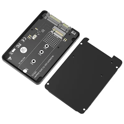 SSD Enclosure M.2 SATA SSD B KEY to SATA3.0 2.5inch Adapter Converter 7mm Aluminum Case Black Box