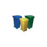 ICS - Bidone bidoni quadri con ruote e pedale lt80 colore: blue