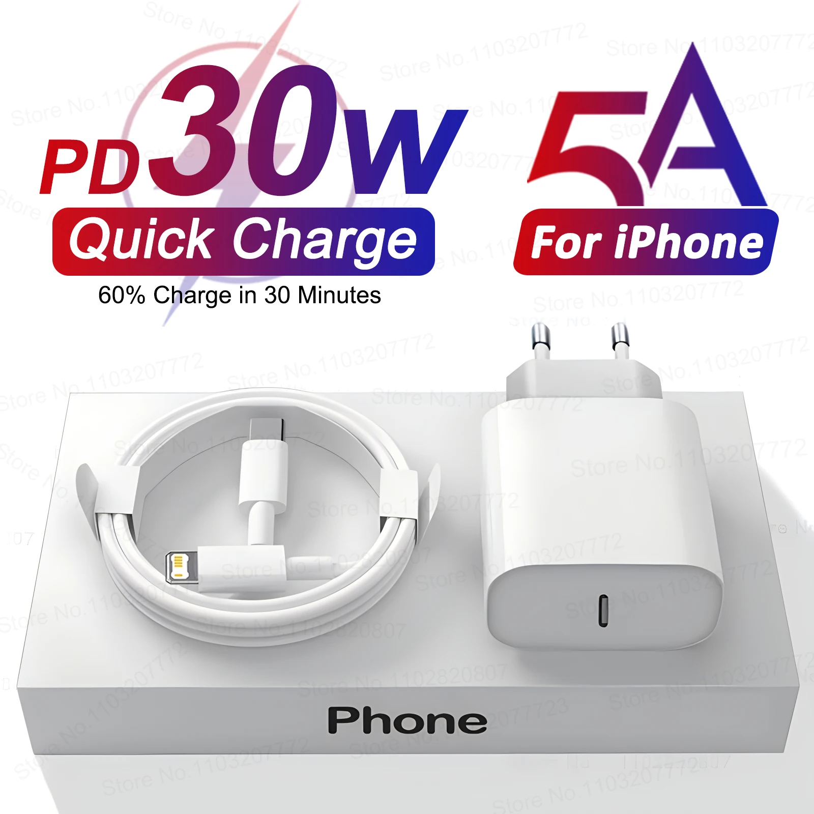 Original PD 30W USB C Schnellladung Für iPhone 13 12 11 14 Pro Max 7 8 Plus Mini XS XR X Schnellladung USB Typ C Kabel Für iPhone Ladegerät Image
